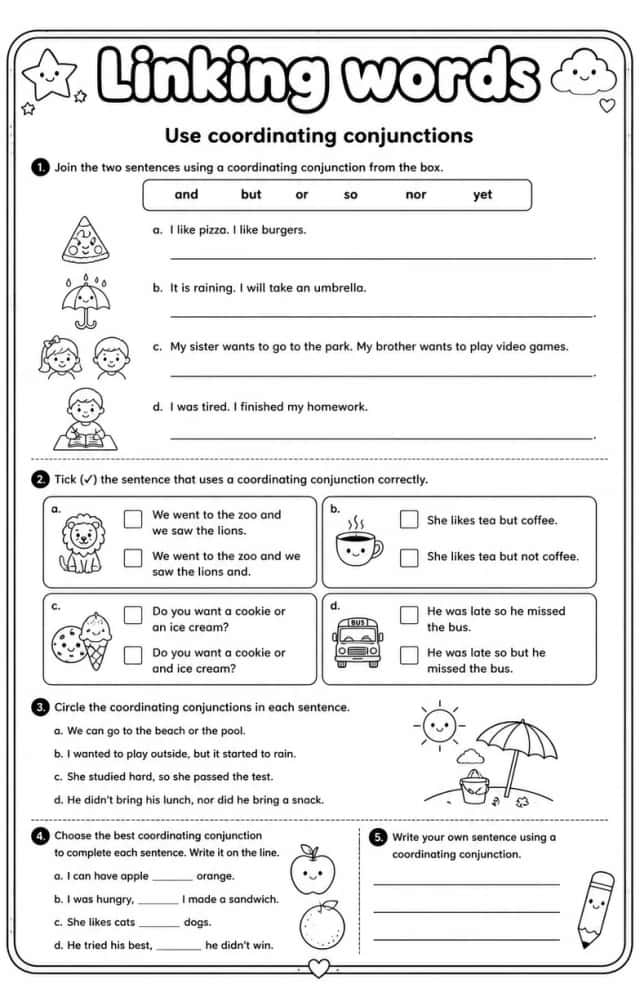 Use coordinating conjunctions