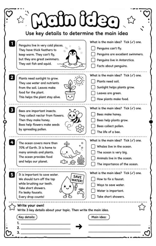 Use key details to determine the main idea