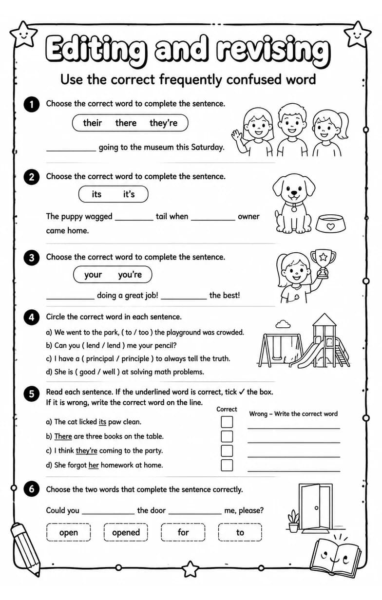 Use the correct frequently confused word — free printable Writing strategies English worksheet