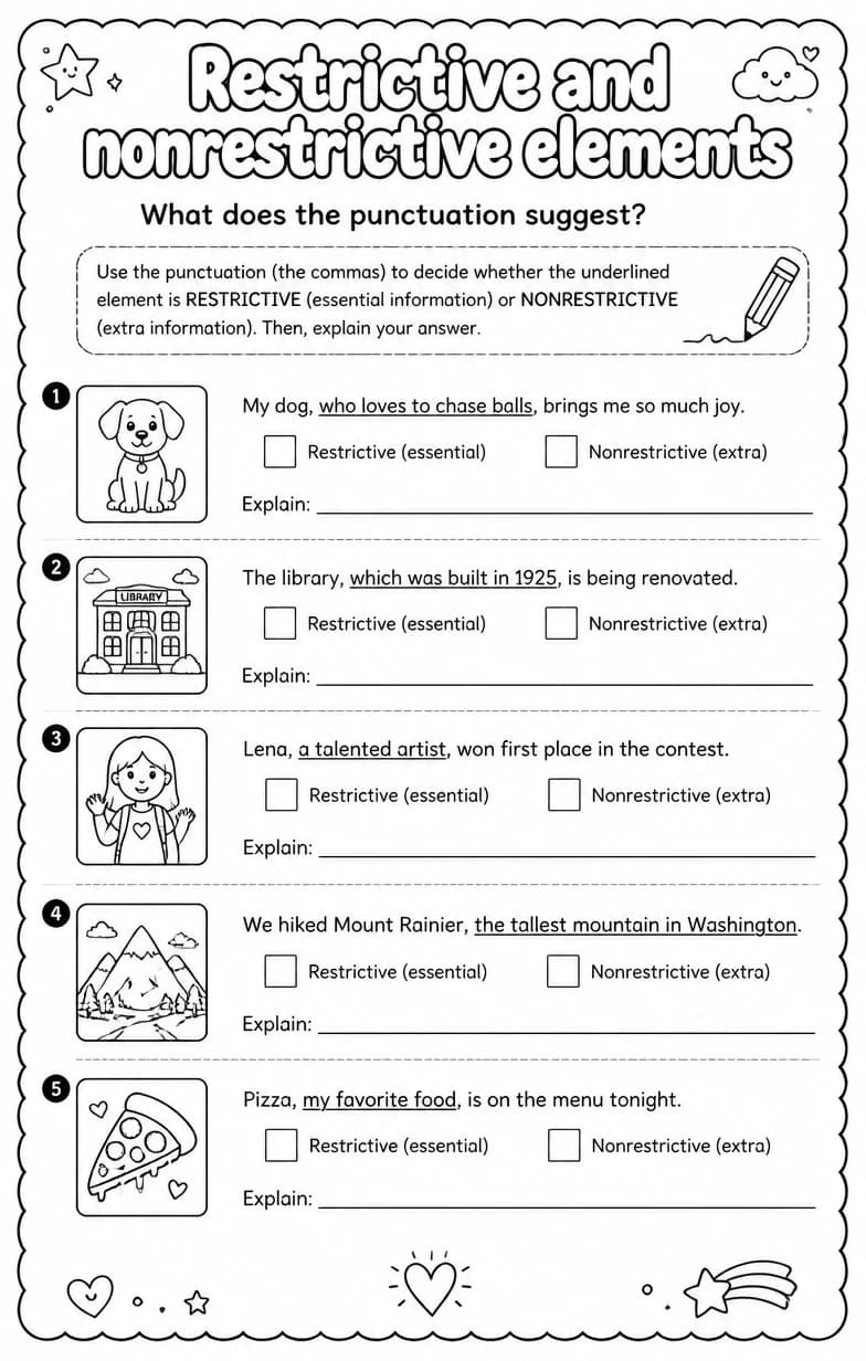 What does the punctuation suggest? — free printable Grammar and mechanics English worksheet