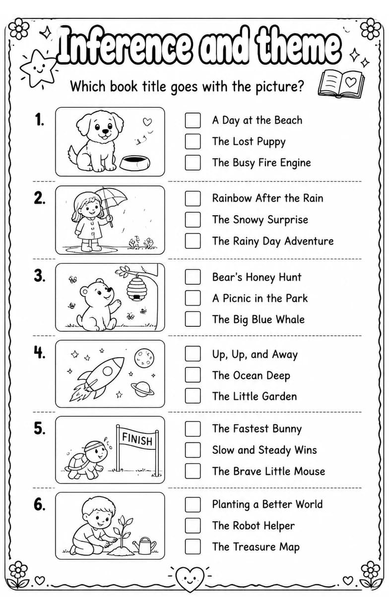 Which book title goes with the picture? — free printable Reading strategies English worksheet