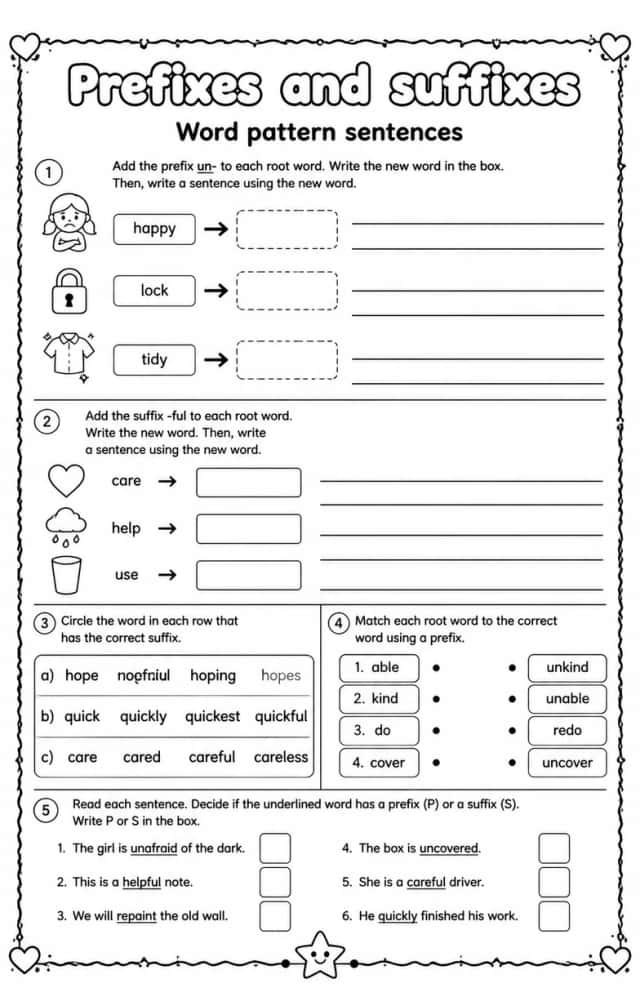 Word pattern sentences