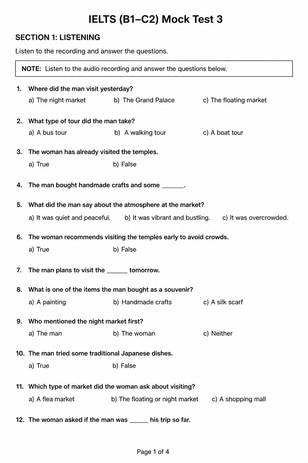 Preview of IELTS Academic — Mock Test 3