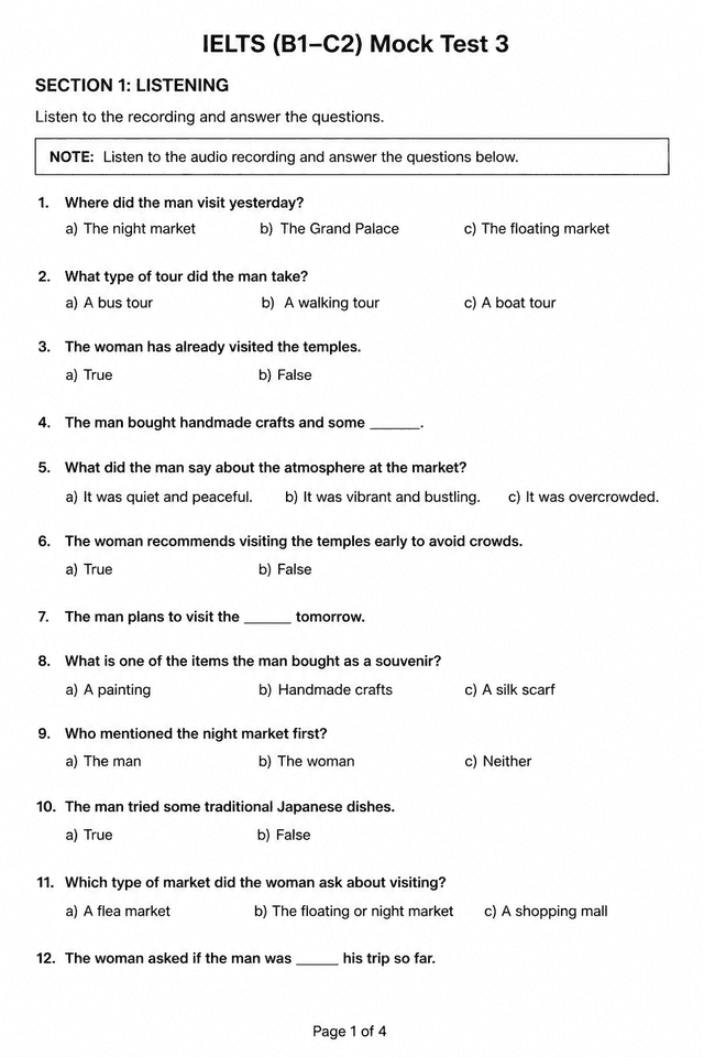 IELTS Academic — Mock Test 3