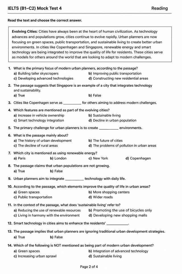 IELTS Academic — Mock Test 4