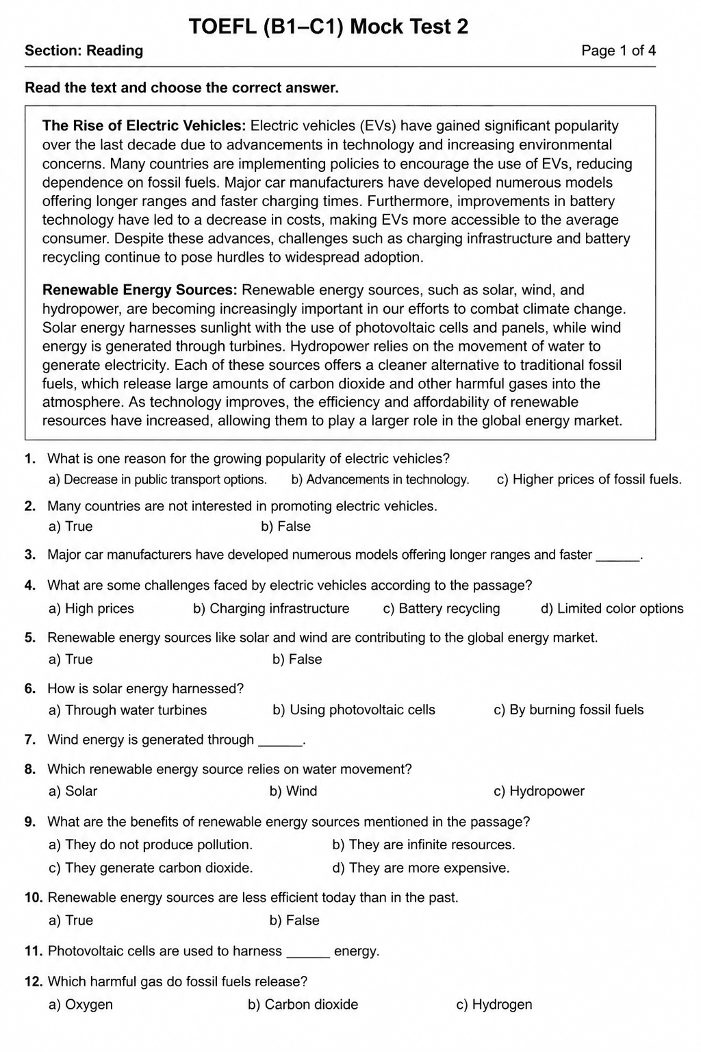 Preview of TOEFL iBT — Mock Test 2