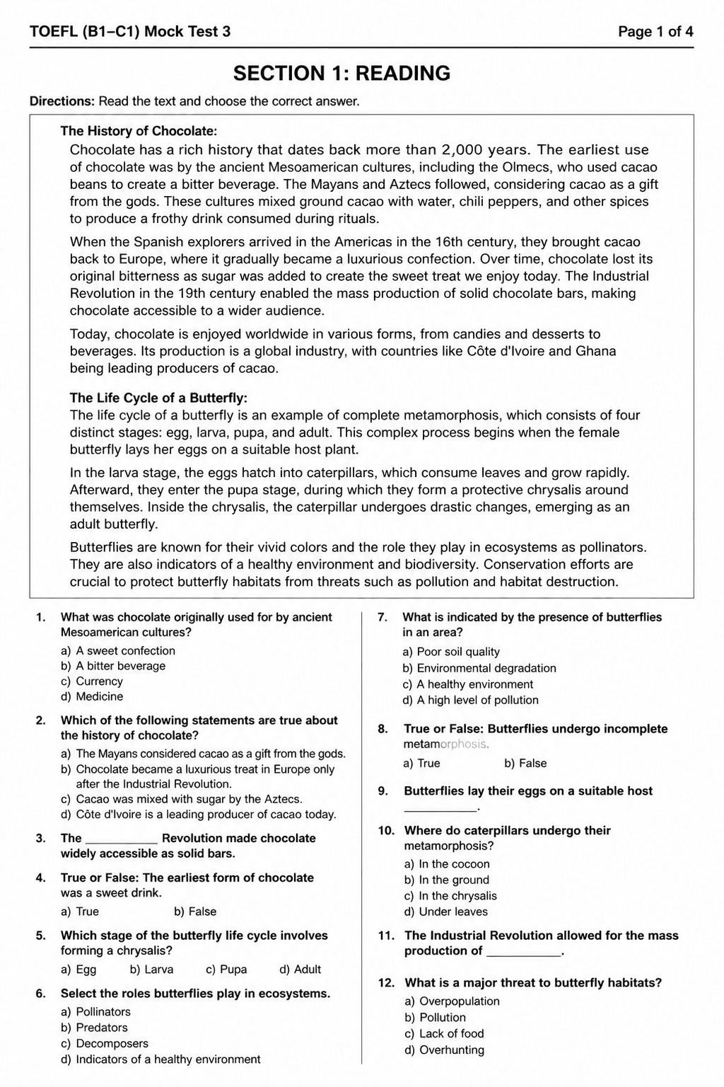 TOEFL iBT — Mock Test 3