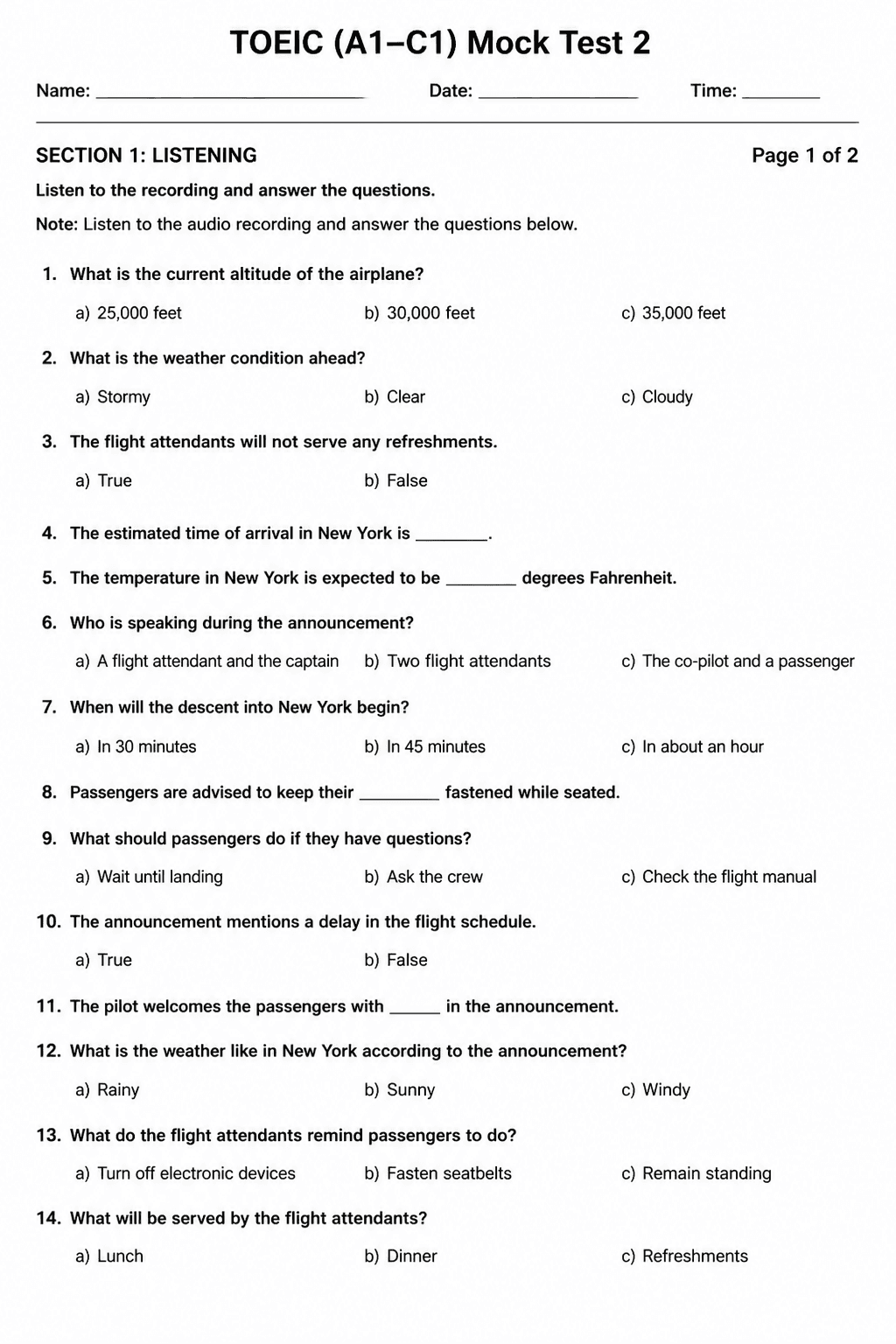 Preview of TOEIC Listening & Reading — Mock Test 2