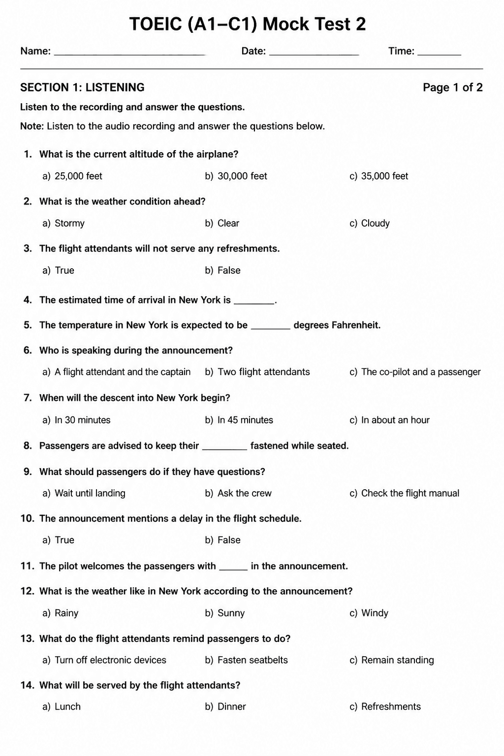 Preview of TOEIC Listening & Reading — Mock Test 2