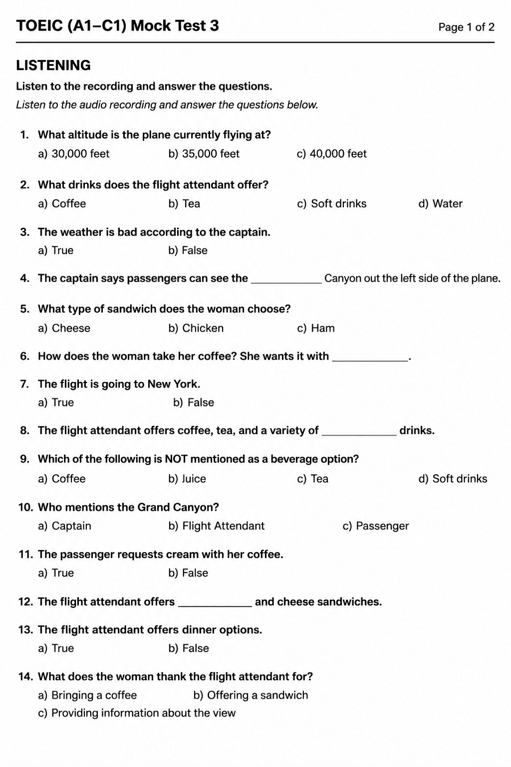 TOEIC Listening & Reading — Mock Test 3