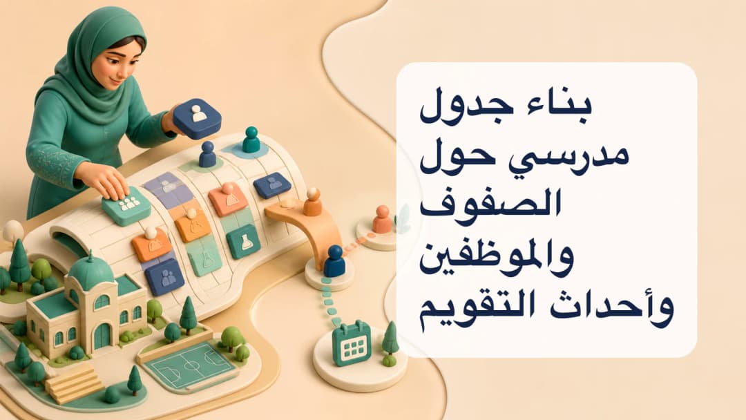 مسؤول جدول مدرسي يرتب الصفوف والمعلمين والمساعدين والغرف وأحداث التقويم على شبكة زمنية
