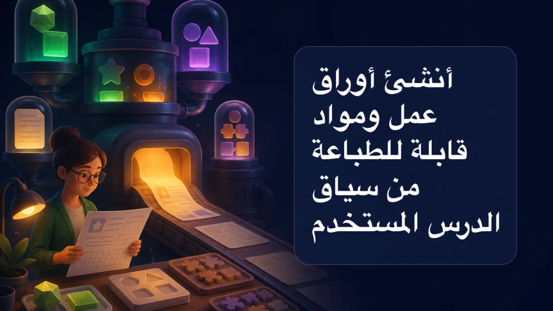 معلّم يحوّل سياق الدرس المحدد إلى صفحات أوراق عمل قابلة للمراجعة