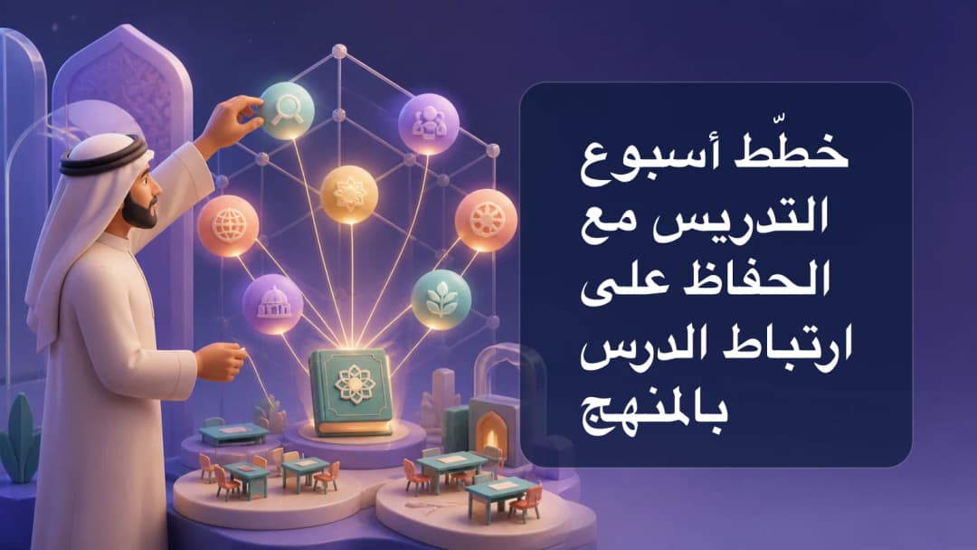 معلم يربط سبعة دروس أسبوعية بمنهج واحد وجدول صف