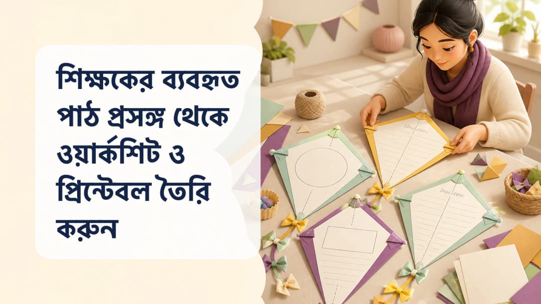 শিক্ষক নির্বাচিত পাঠ প্রসঙ্গকে পর্যালোচনাযোগ্য ওয়ার্কশিট পাতায় রূপ দিচ্ছেন
