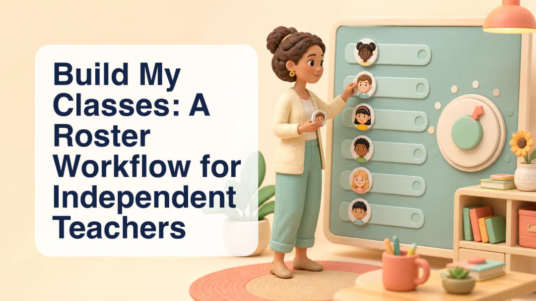 Independent teacher organizing one student per line in a selected class roster