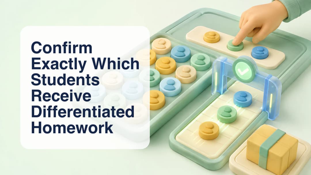 Teacher-controlled recipient selection and confirmation for homework