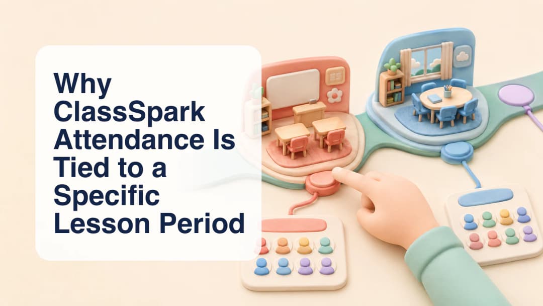 ClassSpark schedule with two distinct lesson periods and separate attendance registers