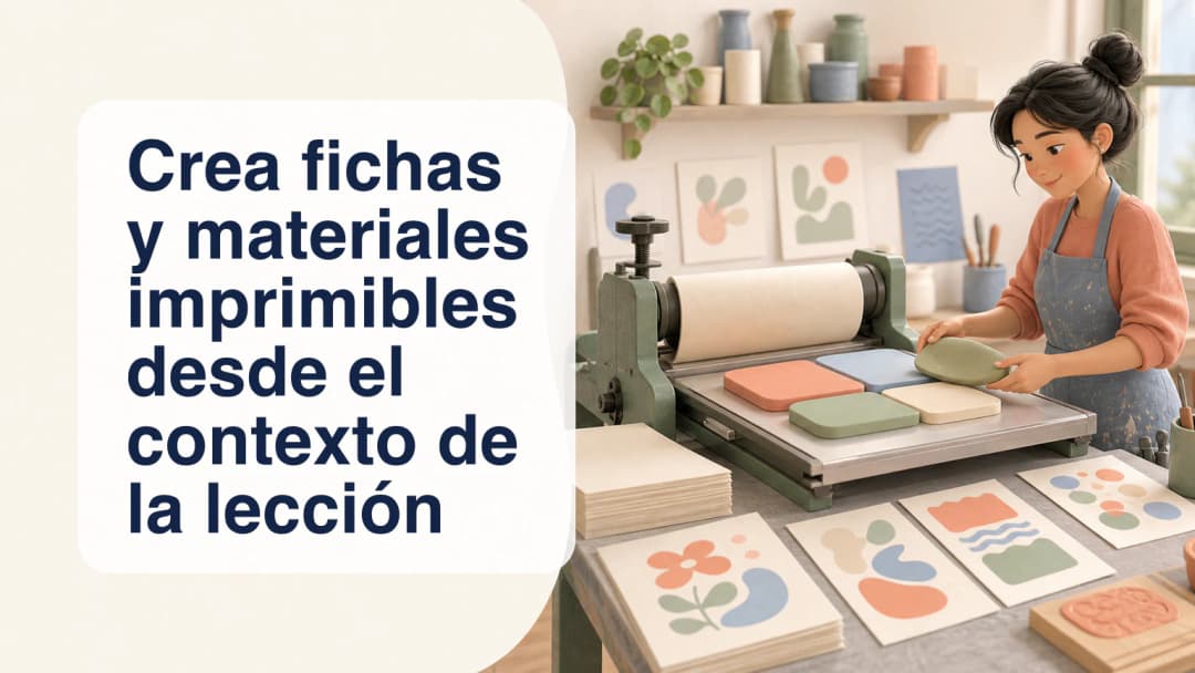 Docente convirtiendo el contexto seleccionado en páginas de fichas revisables