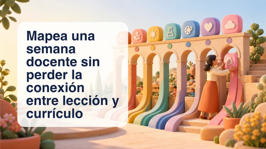 Docente conectando siete lecciones semanales con un currículo y un horario de clase