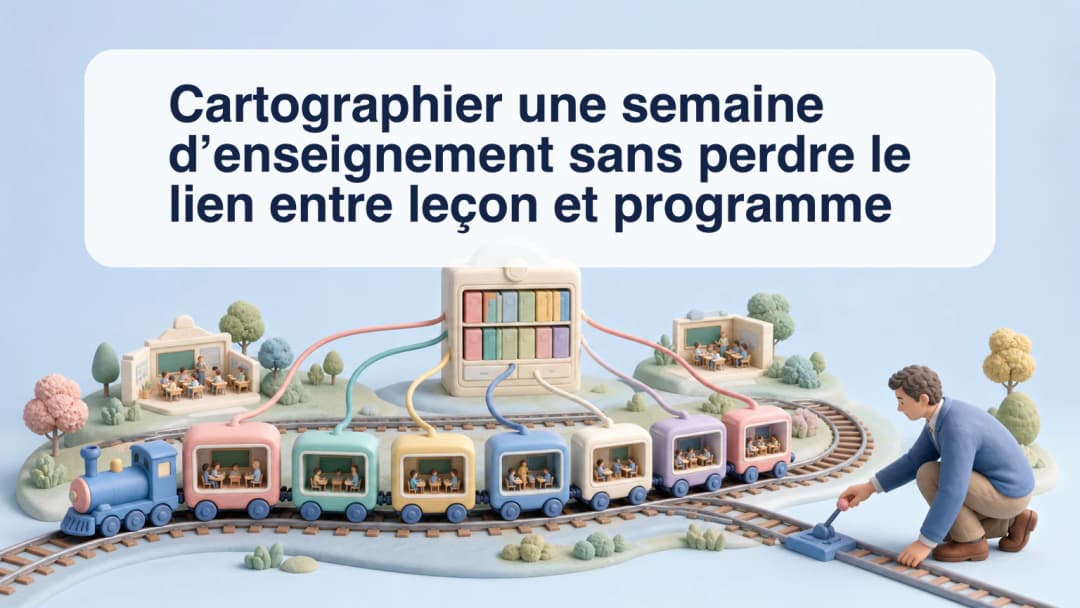 Enseignant reliant sept leçons hebdomadaires à un programme et à un emploi du temps de classe