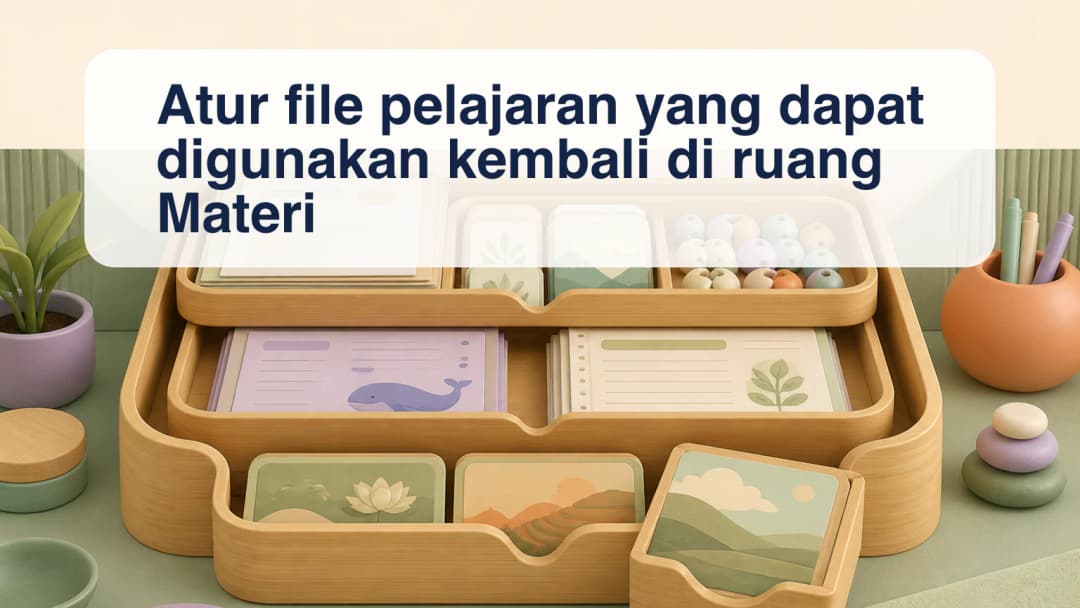 Guru mengatur file pelajaran yang dapat digunakan kembali di ruang materi privat