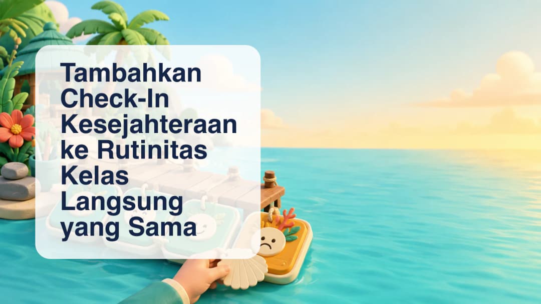 Guru meninjau kartu kesejahteraan zamrud senang dan amber sedih dalam kelas langsung