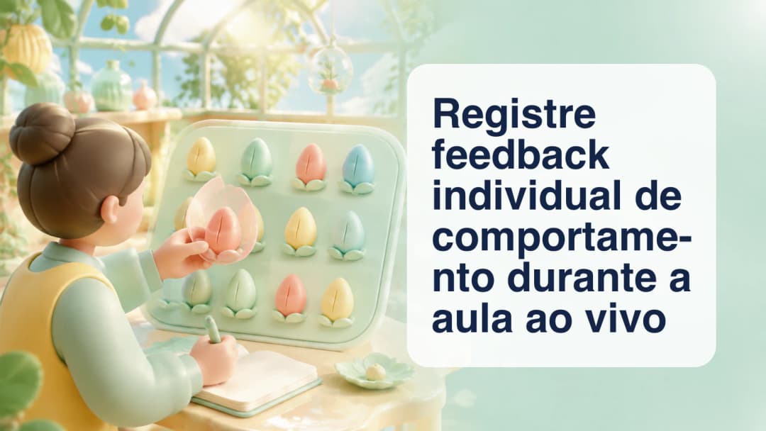Professor seleciona um aluno para feedback individual de comportamento