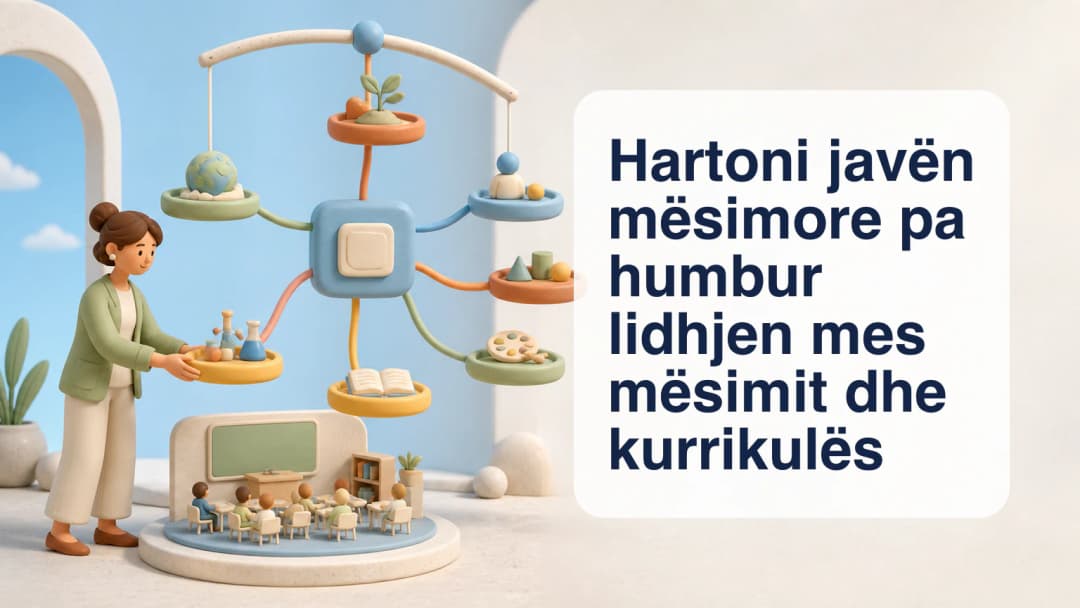 Mësuese që lidh shtatë mësime javore me një kurrikulë dhe orar klase