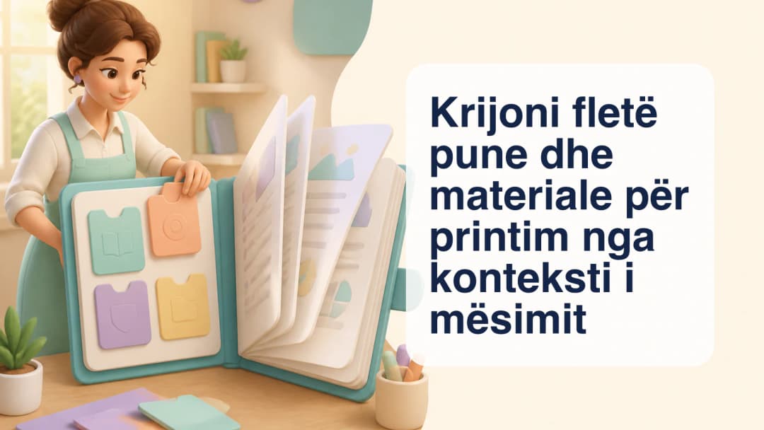 Mësuese që kthen kontekstin e mësimit në faqe pune