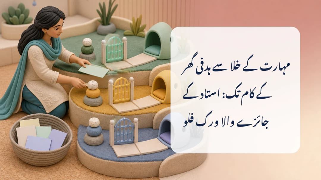 ہدفی گھر کے کام کا مسودہ اور منتخب طلبہ کی وصول کنندہ فہرست دیکھتا استاد