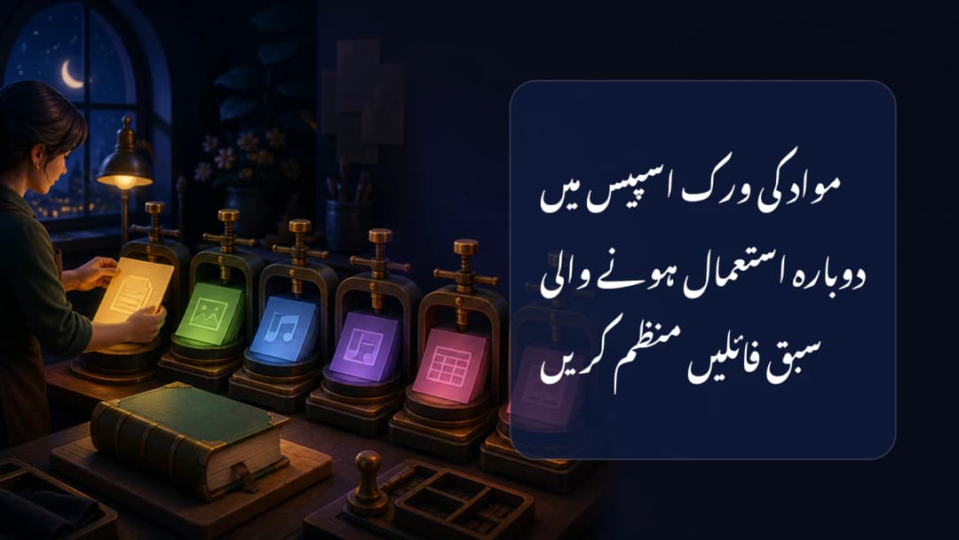 استاد نجی مواد ورک اسپیس میں دوبارہ قابل استعمال سبق فائلیں ترتیب دیتے ہوئے