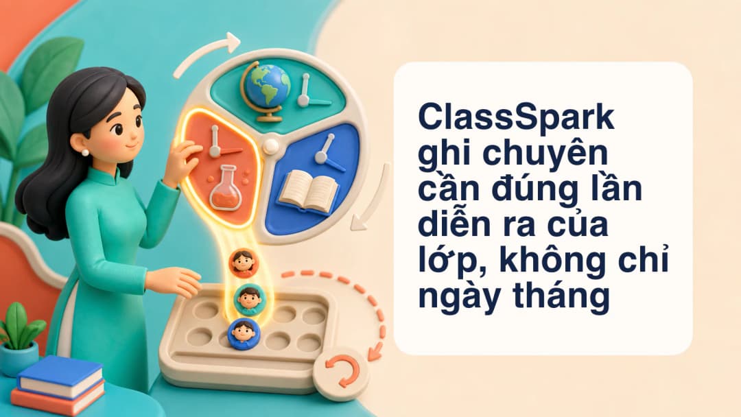 Giáo viên ghi chuyên cần cho đúng lần diễn ra của lớp và xem lịch sử sửa đổi có lý do