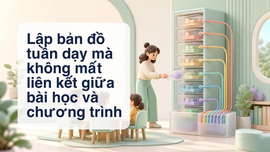 Giáo viên nối bảy bài học trong tuần với một chương trình và thời khóa biểu lớp