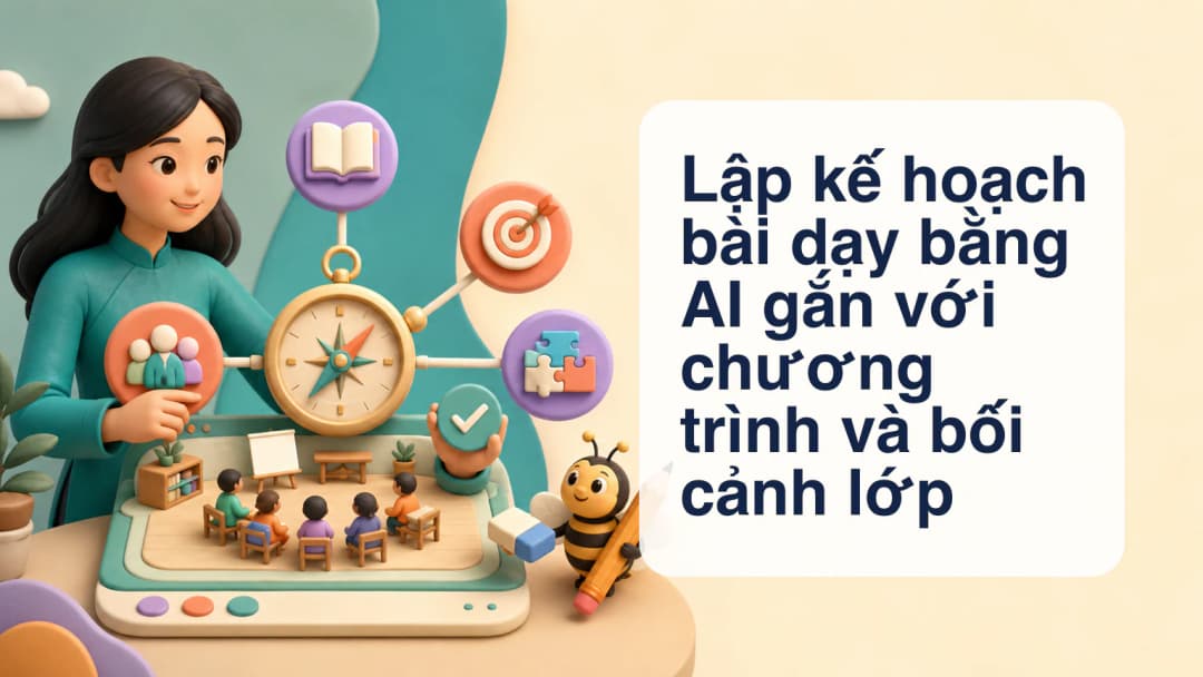 Giáo viên chỉnh sửa bản nháp bài dạy có AI hỗ trợ trong bối cảnh lớp và chương trình đã chọn