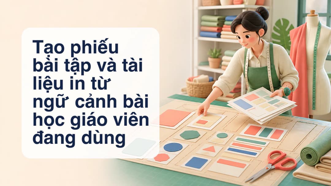 Giáo viên chuyển ngữ cảnh bài học thành các trang phiếu bài tập