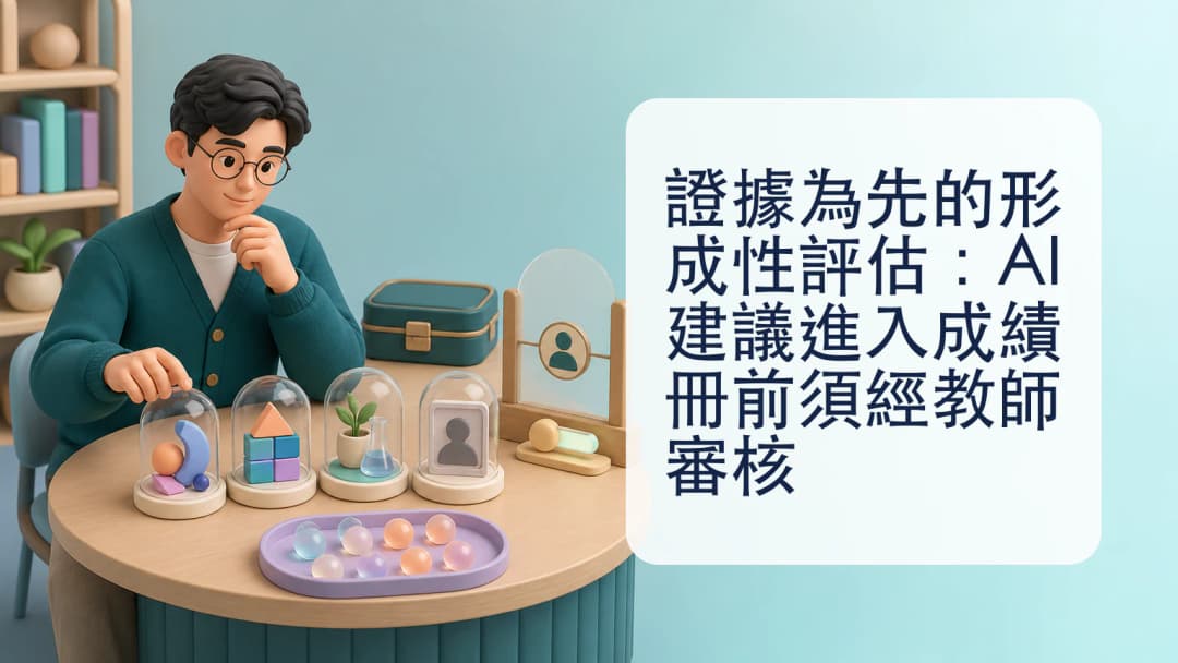 教師在確認形成性評估結果前,審核學習證據、學生配對與 AI 建議