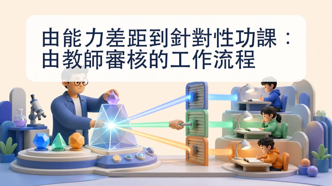 教師正在審核針對性功課草稿與已選學生名單