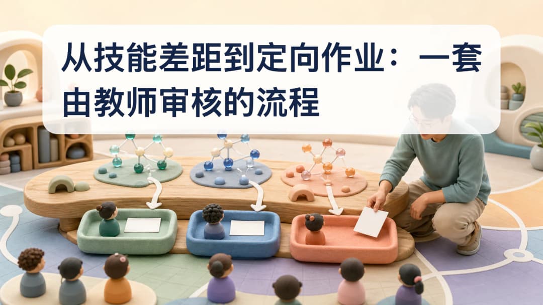 教师正在审核定向作业草稿和已选择的学生名单