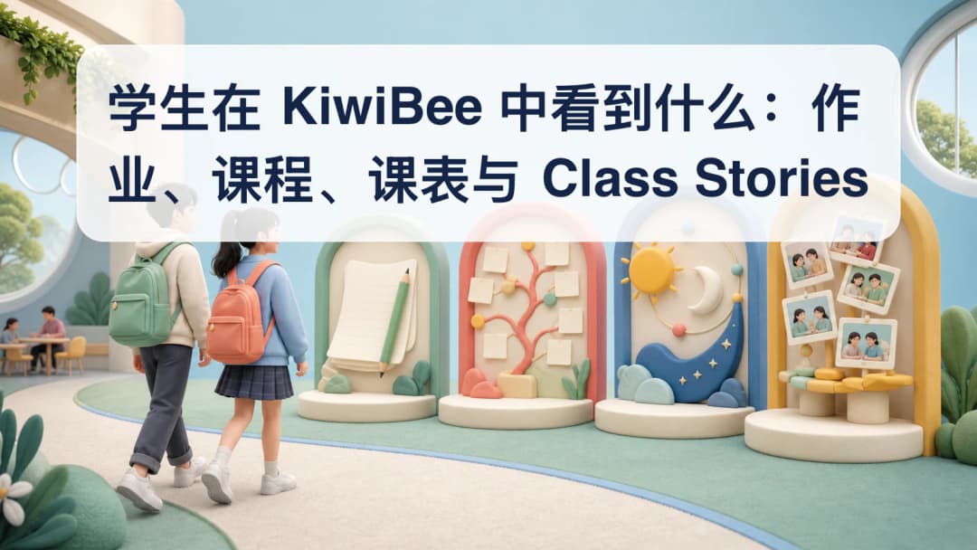 学生仪表板显示近期作业、有效课程体系、当天课表和 Class Stories 导航