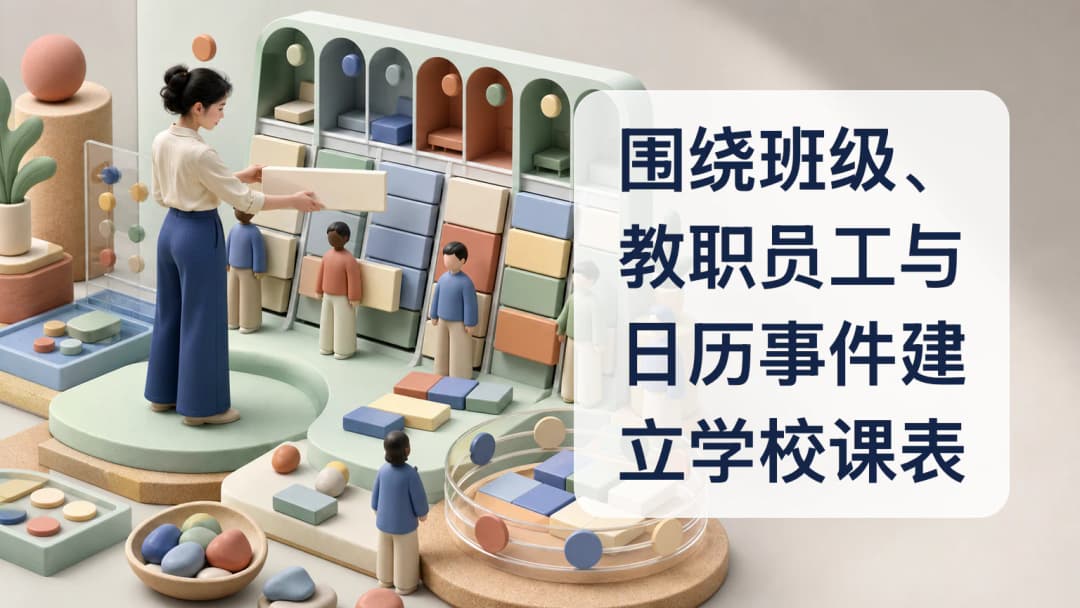 排课人员在学校课表中安排班级、教师、助教、教室和日历事件