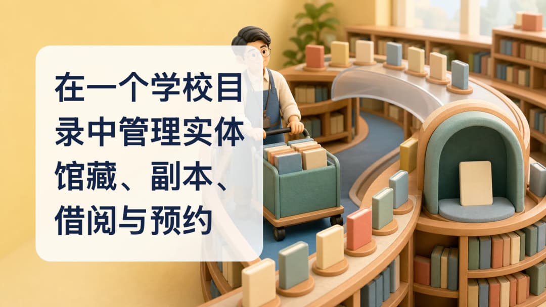 学校图书管理员查看一个书目下的多个条码副本、当前借阅和预约