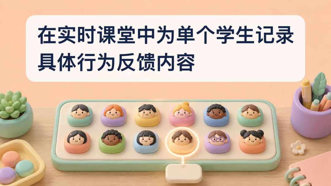 教师在实时名单中选择一个学生记录行为反馈