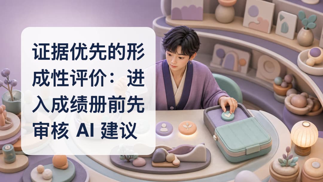 教师在确认形成性分数前,把学生作品与 AI 建议观察进行对照