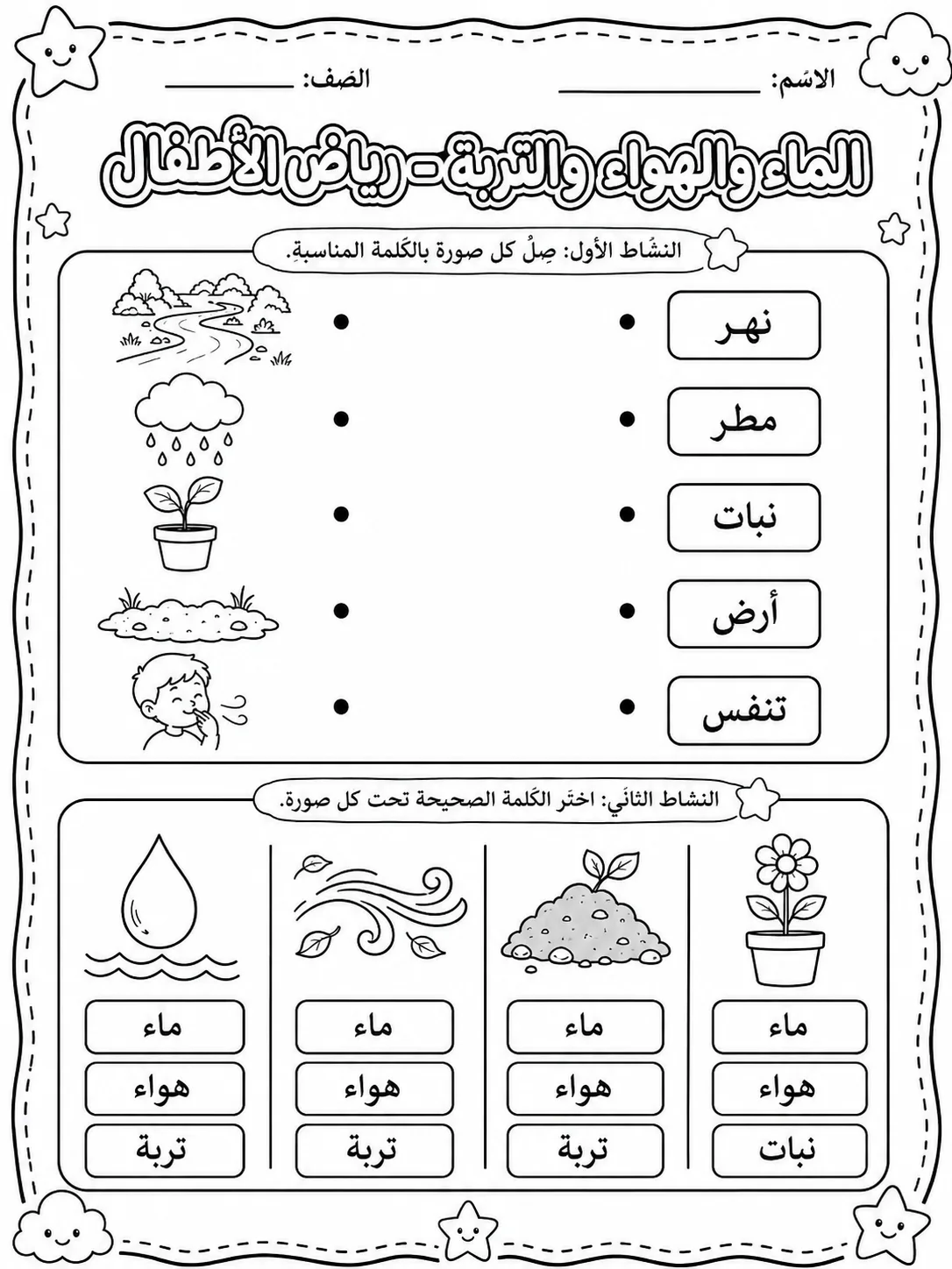 الماء والهواء والتربة - رياض الأطفال صفحة 3 من مورد علوم عربي