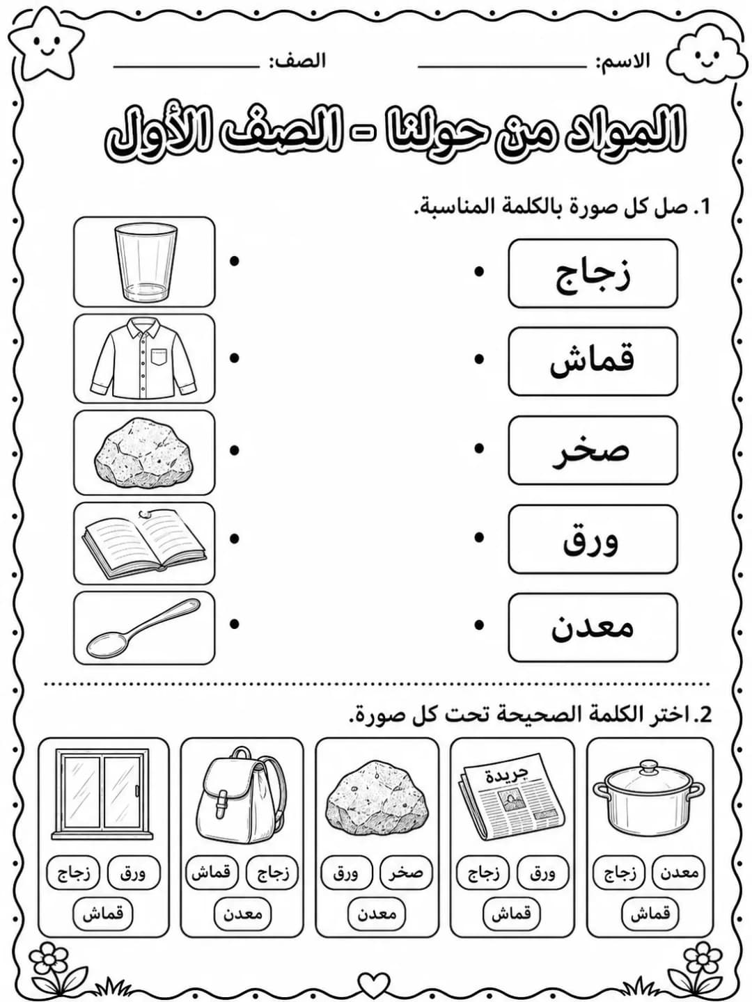 المواد من حولنا - الصف الأول صفحة 2 من مورد علوم عربي
