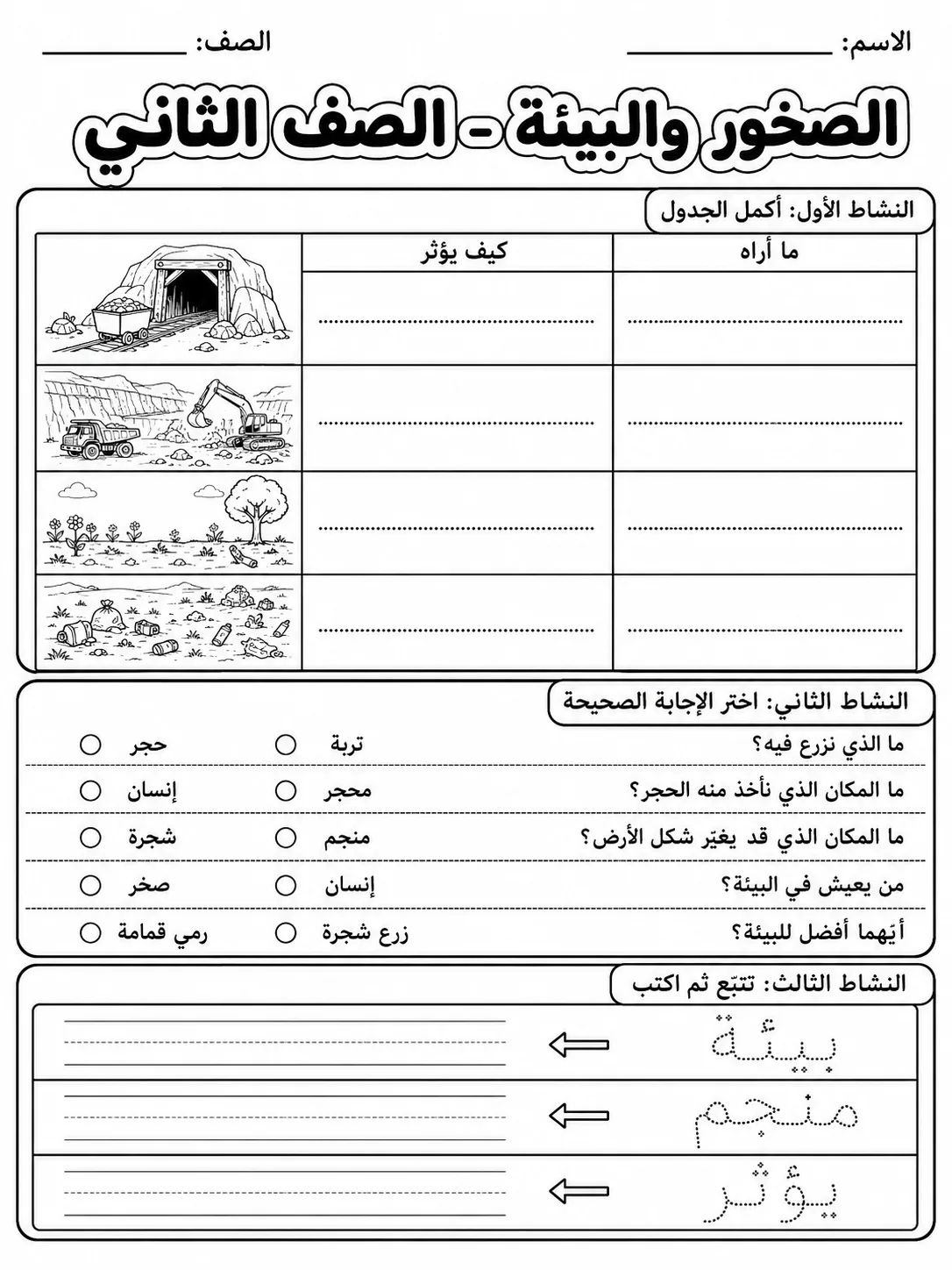 الصخور والبيئة - الصف الثاني صفحة 8 من مورد علوم عربي
