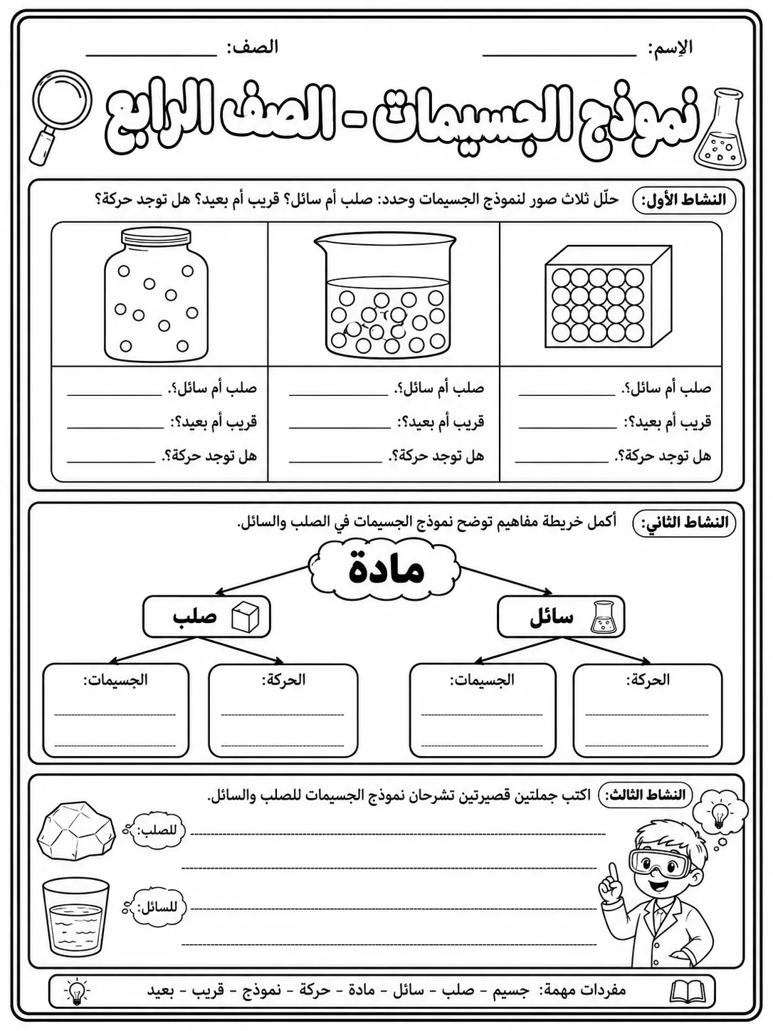 نموذج الجسيمات - الصف الرابع صفحة 8 من مورد علوم عربي
