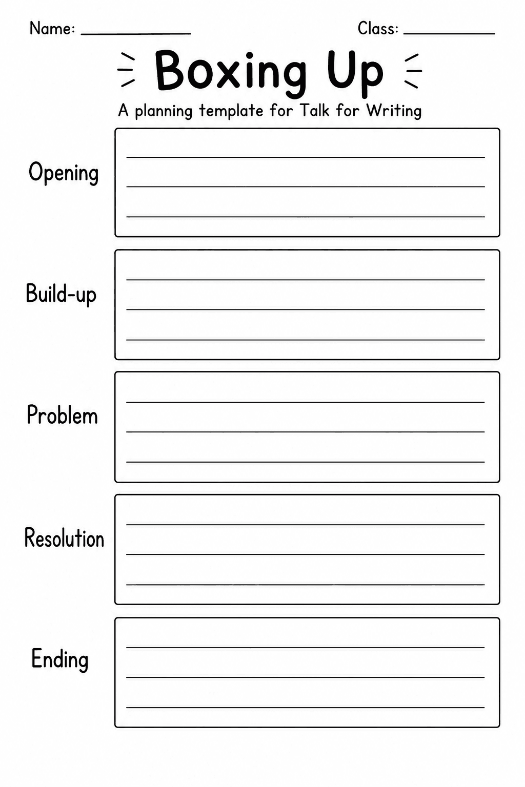 Boxing Up Template (printable)