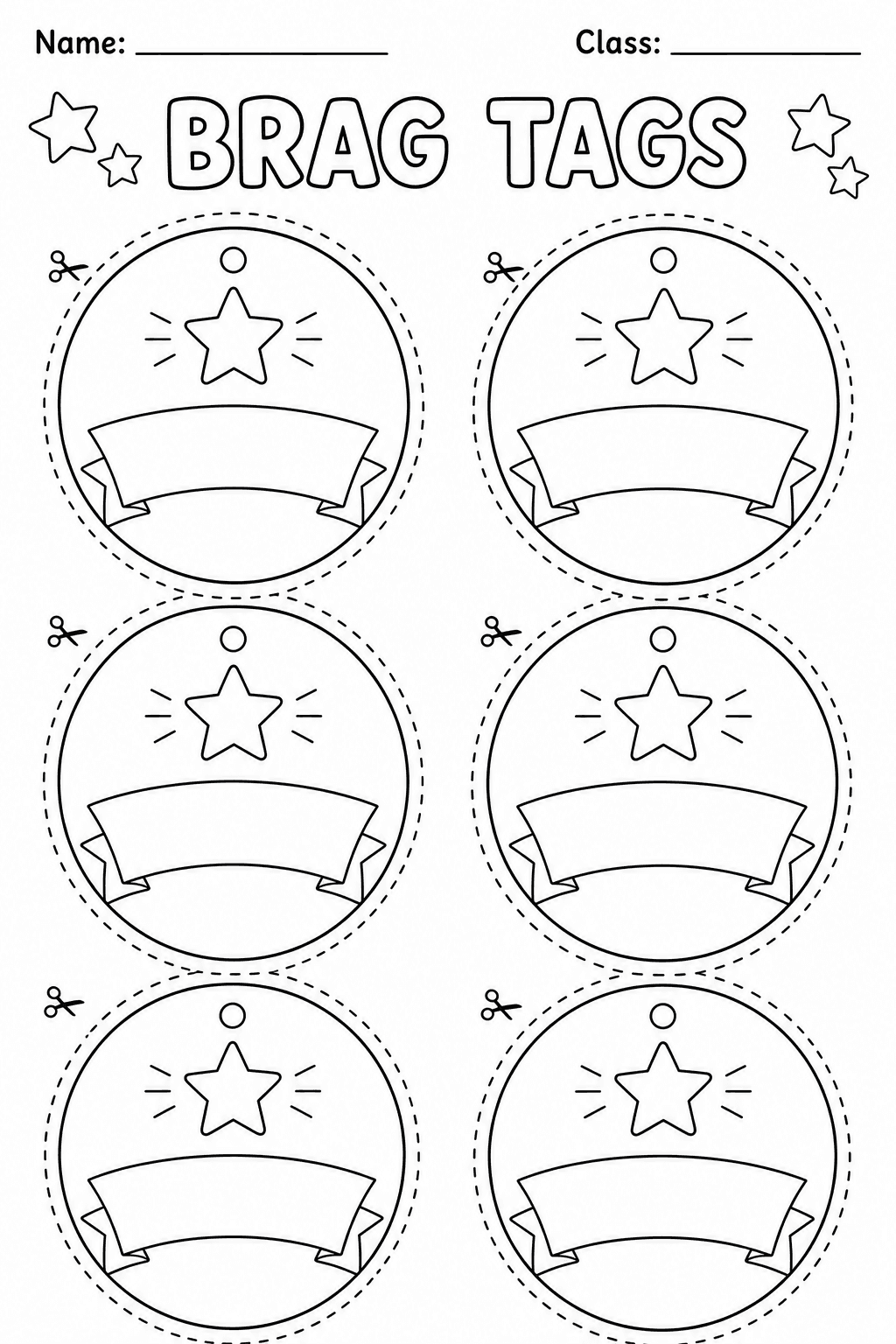 Brag Tags (printable sheet)