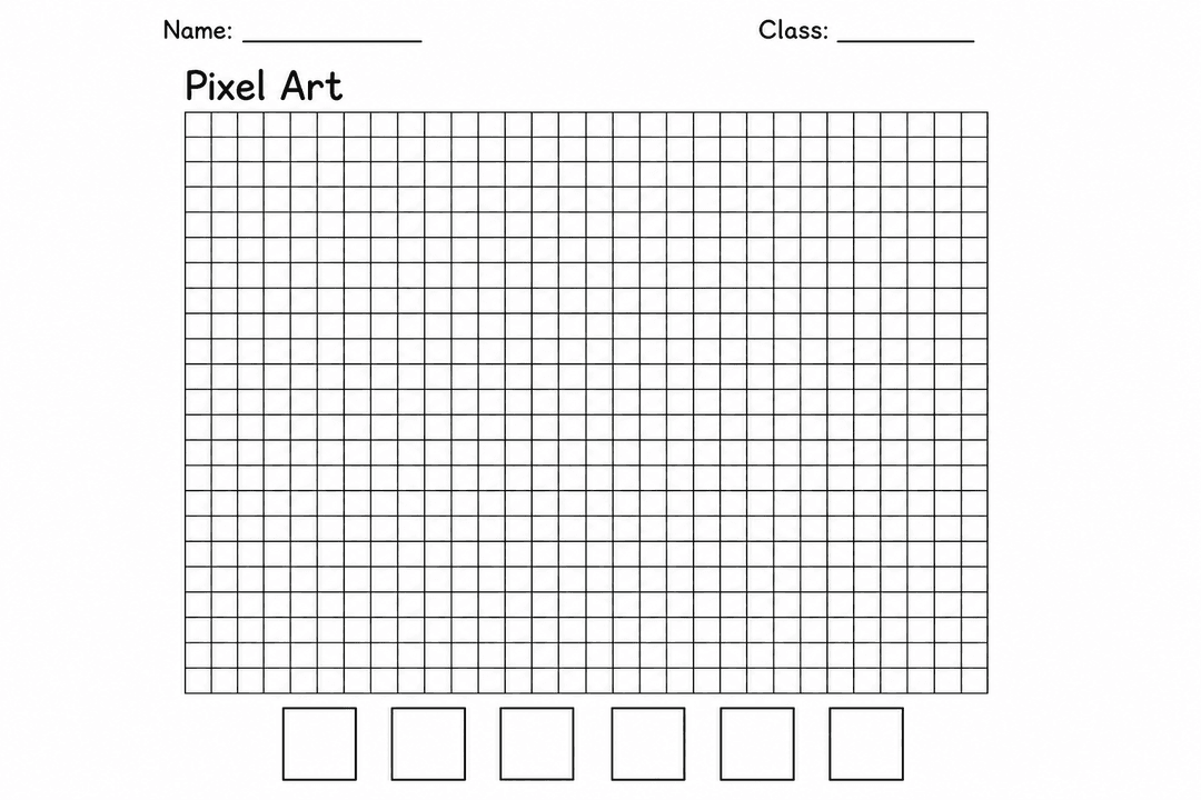 Pixel Art Grid Template (printable)